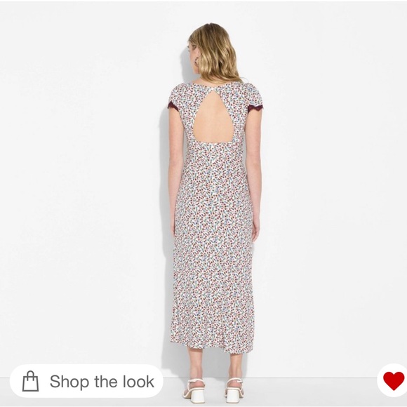 Women's Flutter Cap Sleeve Maxi A-Line Dress - Wild Fable™ Off-White Floral L - Picture 4 of 9